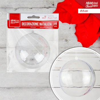SFERA TRASPARENTE IN PLASTICA APRIBILE CM.8 IMBUSTATA IDEA'S