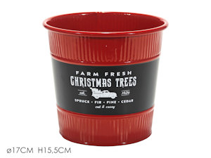 VASO PORTAPIANTA IN FERRO COLORE ROSSO CM.17xH.15 446802 GENERAL
