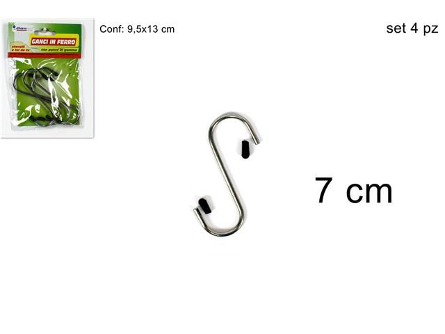 FERRAMENTA GANCI A S MULTIUSO 7 CM. CONF.4PZ DUESSE