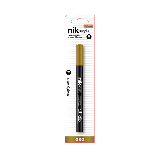 PENNARELLO ACRILICO P.SOTTILE ORO SU BLISTER NIKOFFICE