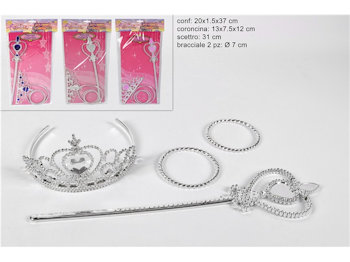 ACCESSORI TESTA CORONCINA CON BACCHETTA MAGICA E BRACCIALI  DUESSE