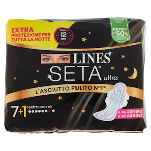 ASSORBENTI LINES SETA ULTRA CON ALI NOTTE CONF.8PZ. EXTRA