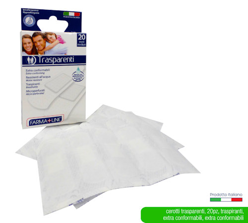 MEDICAZIONE CEROTTI CLASSICI MEDI TRASPARENTI CONF. 20PZ. FARMALINE