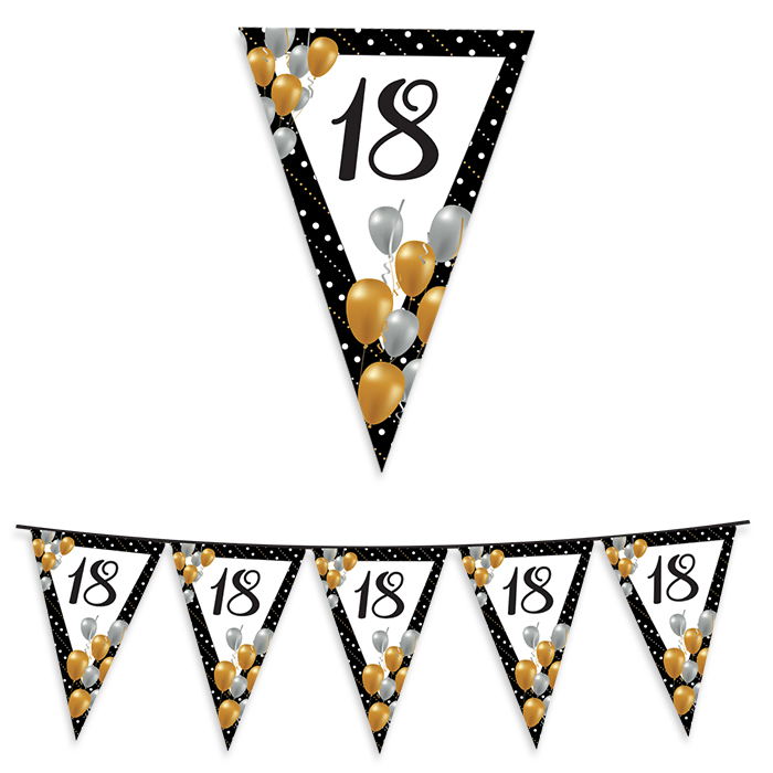 18 ANNI PRESTIGE FESTONE BANDIERINE IN PLASTICA
