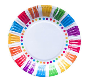 POIS COLOR PIATTO CM.18 IN PLASTICA BIODEGRADABILE CONF. DA 6PZ. SWEEPING
