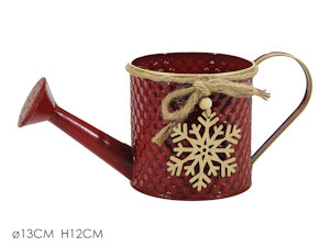 VASO PORTAPIANTA IN METALLO SAGOMATO INNAFFIATOIO CM.D13xH.12 ROSSO 439614 GENER