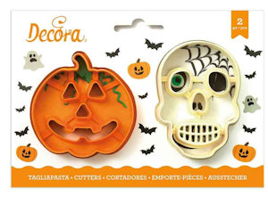 HALLOWEEN ACCESSORI DOLCI TAGLIAPASTA TESCHIO E ZUCCA DECORA
