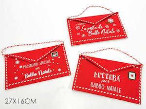BABBO NATALE SOLO LETTERINA IN FELTRO ROSSO CM.27x16 452722 GENERAL