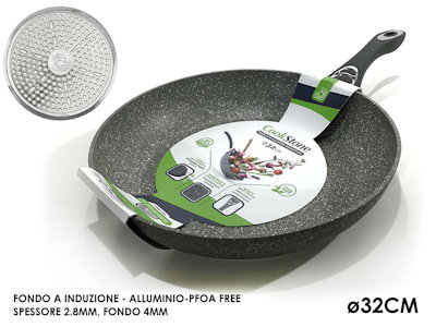 PADELLA FONDO A INDUZIONE COOKSTONE CM.32 GRIGIO 652408 GENERAL