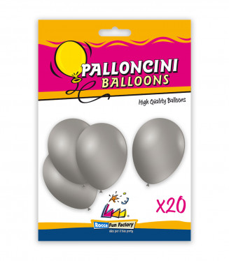PALLONCINI 10 POLLICI METAL CM.26 CONF.20PZ. ARGENTO