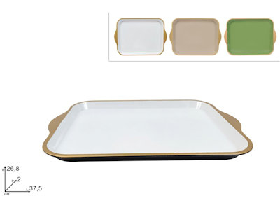 VASSOIO IN PLASTICA RETTANGOLARE COLOR CM.37x26 DUESSE