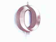 CANDELINA CERA 3D CM.10 ROSA GOLD CHROME NUMERO 0
