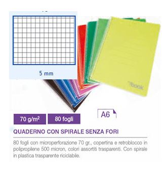 QUADERNO COPERTINA IN PPL A6 80FF RIGATURA 5 MM NIKOFFICE PEZZI 10