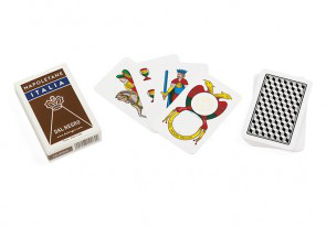 CARTE DA GIOCO NAPOLETANE ITALIA ASTUCCIO MARRONE DAL NEGRO