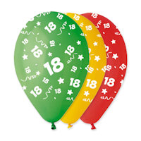 FESTA 18 ANNI PALLONCINI ALL AROUND D.12 CM.30 CONF.100PZ. DIMAV