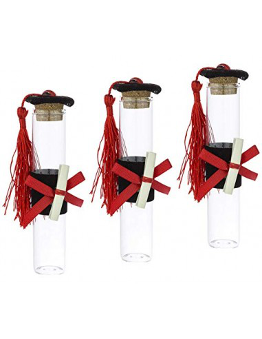 LAUREA PORTACONFETTI PROVETTA CM.20 CAPPELLO ROSSO PEZZI 12