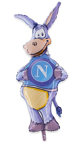 SPORT CALCIO NAPOLI PALLONCINO MYLAR SAGOMA ASINO CM.51x119 BIGPARTY