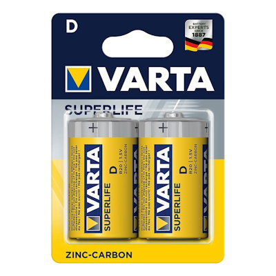 BATTERIA VARTA ZINCO CARBONE TORCIA CONF. 2pz