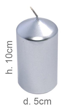 CANDELA CERO LISCIA PILLAR CM.D.5xH.10 ARGENTO 4415 SWEEPING