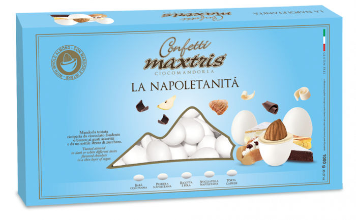 CONFETTI MAXTRIS CIOCOMANDORLA 1KG. MIX LA NAPOLETANITA' RICOPERTA DI CIOCCOLATO