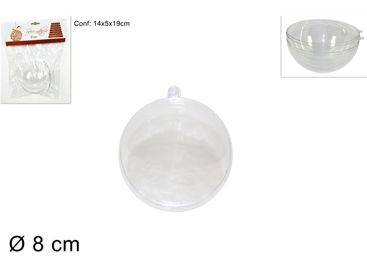 SFERA APRIBILE TRASPARENTE 8 CM. IN PVC DUESSE