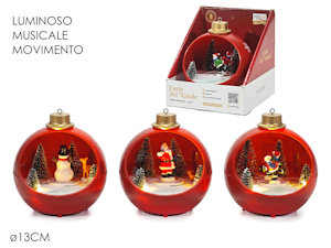 APPENDINO PALLA CON AMBIENTE NATALIZIO CON LUCI E MOVIMENTO IN SCATOLA 442813 GE