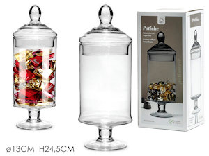 VASO IN VETRO PORTACIOCCOLATINI CON COPERCHIO CM.D.13xH.24 699813 GENERAL