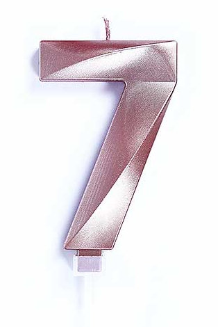 CANDELINA CERA 3D CM.10 ROSA GOLD CHROME NUMERO 7