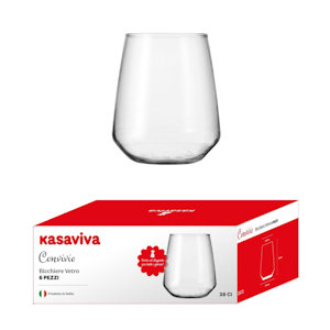 BICCHIERE ACQUA 380ML. VETRO LISCIO SET.6PZ. CONVIVIO KASAVIVA