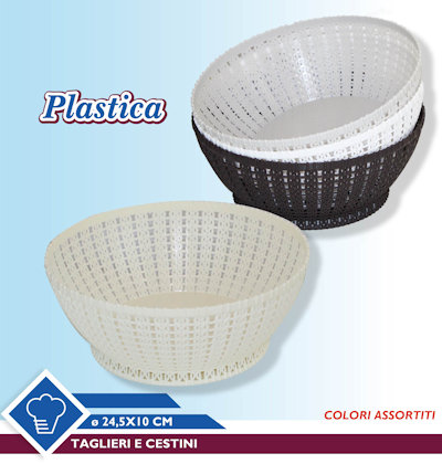 CESTINO DA TAVOLA IN PLASTICA TONDO CM.24xD.10 FATIGATI
