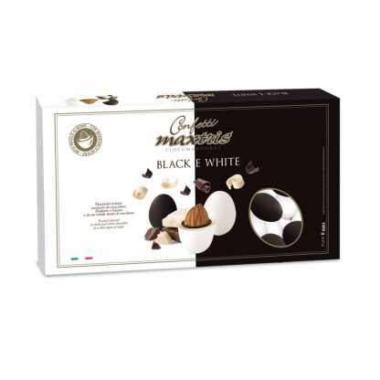 CONFETTI MAXTRIS CIOCOMANDORLA 1KG. MIX BIANCO E NERO RICOP. CIOCCOLATO BIANCO E