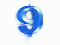 CANDELINA CERA 3D CM.10 BLU CHROME NUMERO 9