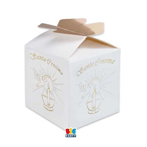 CRESIMA SCATOLINA PORTA CONFETTI CUBO CM.5x7x5 CONF.25pz. GOLD BIGPARTY