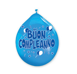 FESTA BUON COMPLEANNO CELESTE PALLONCINI 10 POLLICI  CM.26 CONF.20PZ. VAL.SOT.DI