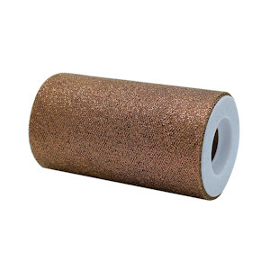 ROTOLO TULLE GLITTER H.CM.12.5 x 25MT. MARRONE TERRA