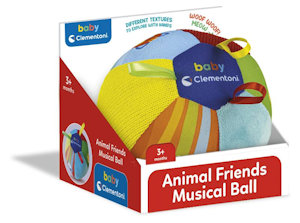BABY GIOCO MUSICALE PALLA MORBIDA ANIMALI 10-36 MESI 17464 CLEMENTONI