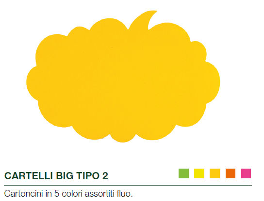 SEGNAPREZZI IN CARTONCINO NUVOLA TIPO 2 COLORI FLUO CM.20x15 CONF.100PZ. NIKOFFE