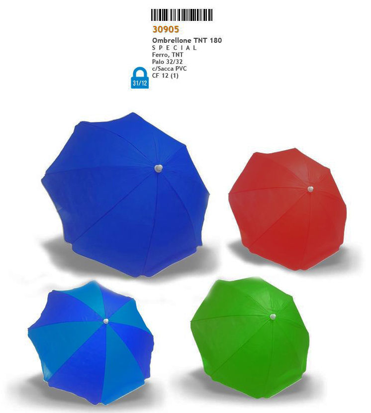 OMBRELLONE FERRO TNT D.180 PALO 32 SPECIAL 3 COLORI SACCA PVC 30905