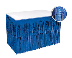 GONNELLINO GIROTAVOLA FRANGE IN PVC CON ADESIVO CM.74x MT.2,74 BLU SWEEPING