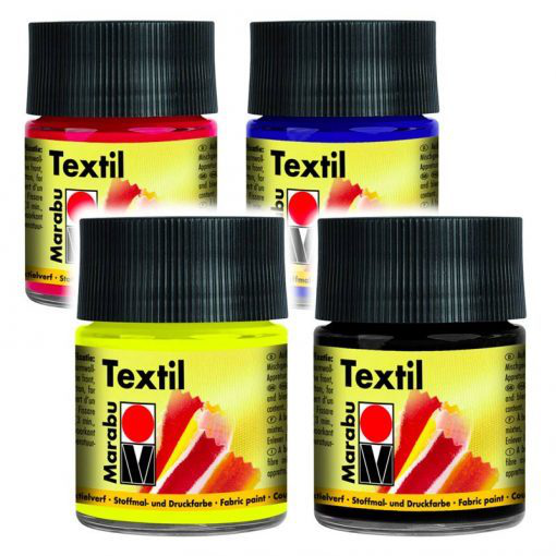 COLORI PER TESSUTO IN FLACONE DA 15 ML. ROSSO PEZZI 5