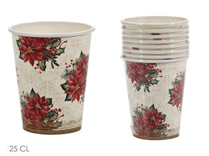 PARTY NATALE DECORO STELLA IN CARTA BICCHIERI 250cc CONF.6 PZ. 471083 GENERAL