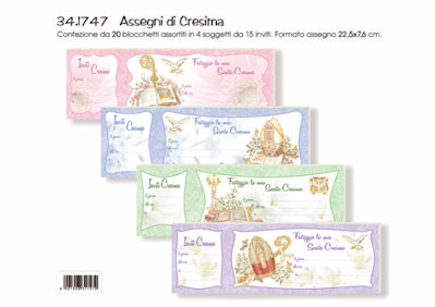 INVITO CRESIMA INVITO ASSEGNO DA 20 FOGLI 341747