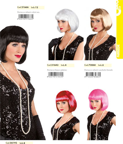 ACCESSORI TESTA PARRUCCA CABARET COLORI ASSORTITI
