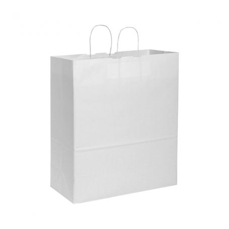 BUSTA CARTA BIANCA KRAFT CM.36x12x43 MANICO RITORTO PEZZI 25