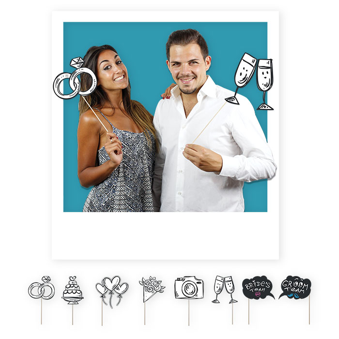 MATRIMONIO ACCESSORI PER FOTO MAXI CONF. 8PZ. BIGPARTY