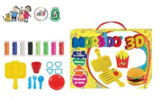 PLASTILINA MORBIDO' SERIE 3D CON FORMINE ALIMENTI EOLD.