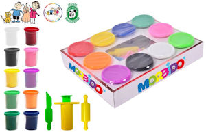 PLASTILINA CONFEZIONE 10 BARATTOLINI CON ACCESSORI MORBIDO' EOLD.