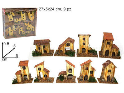 SCENARIO CASETTA SU BASE IN CONF. 9PZ.CM.8x5x9,5 DUESSE PEZZI 9