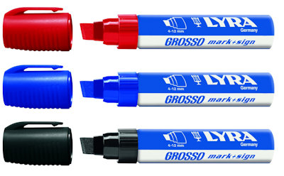 PENNARELLO LYRA PUNTA GROSSA A SCALPELLO BLU PEZZI 10