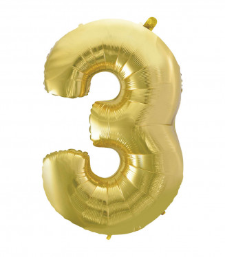 PALLONCINO MYLAR CHAMPAGNE NUMERO 3 CM.102 D.40